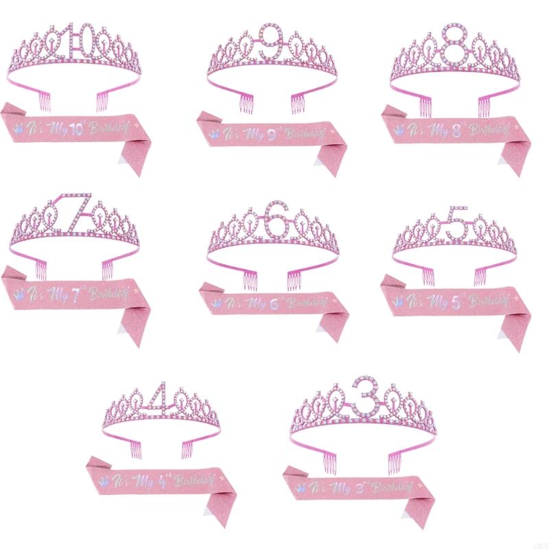 Birthday Sash Glitter - Set dan Selempang Ulang Tahun Merah