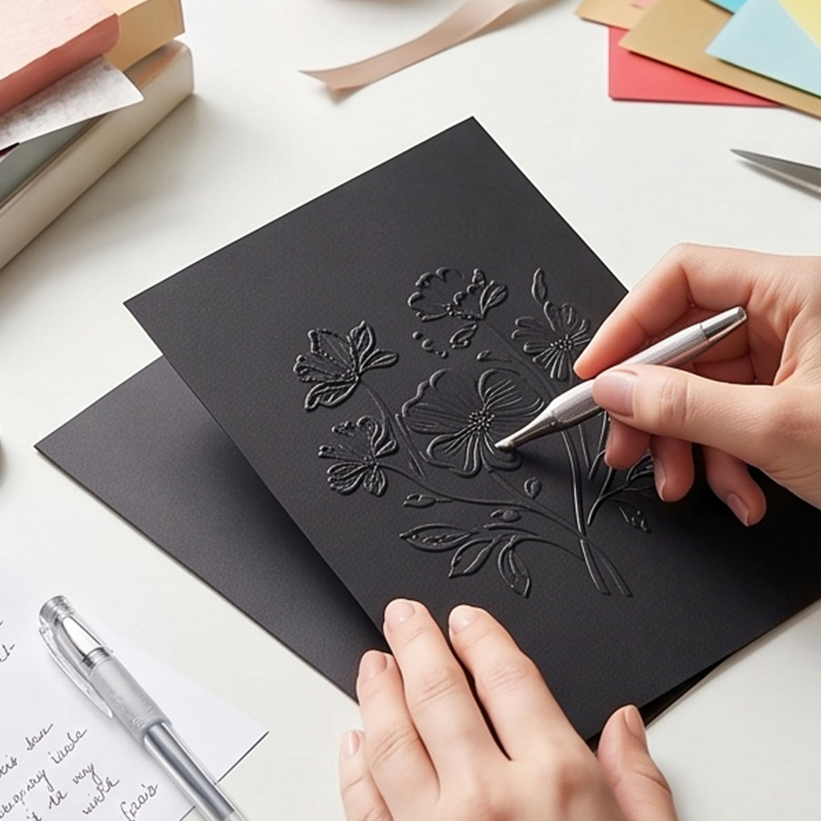 Papercraft Supply Invitation - 60 Lembar Kertas Karton Hitam Tebal