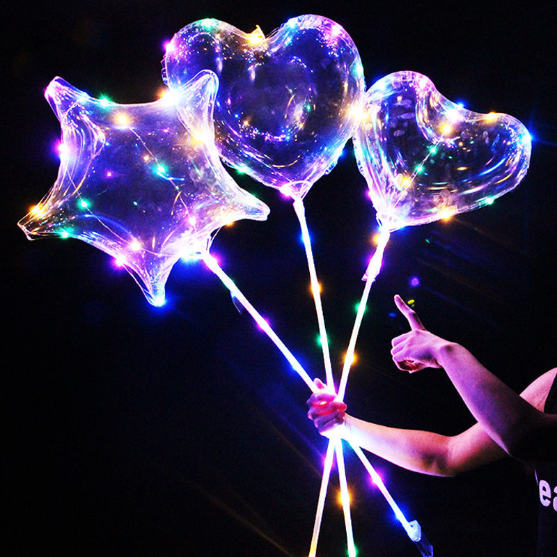 Led Balloon Light - 1 Set Balon LED Transparan Bobo