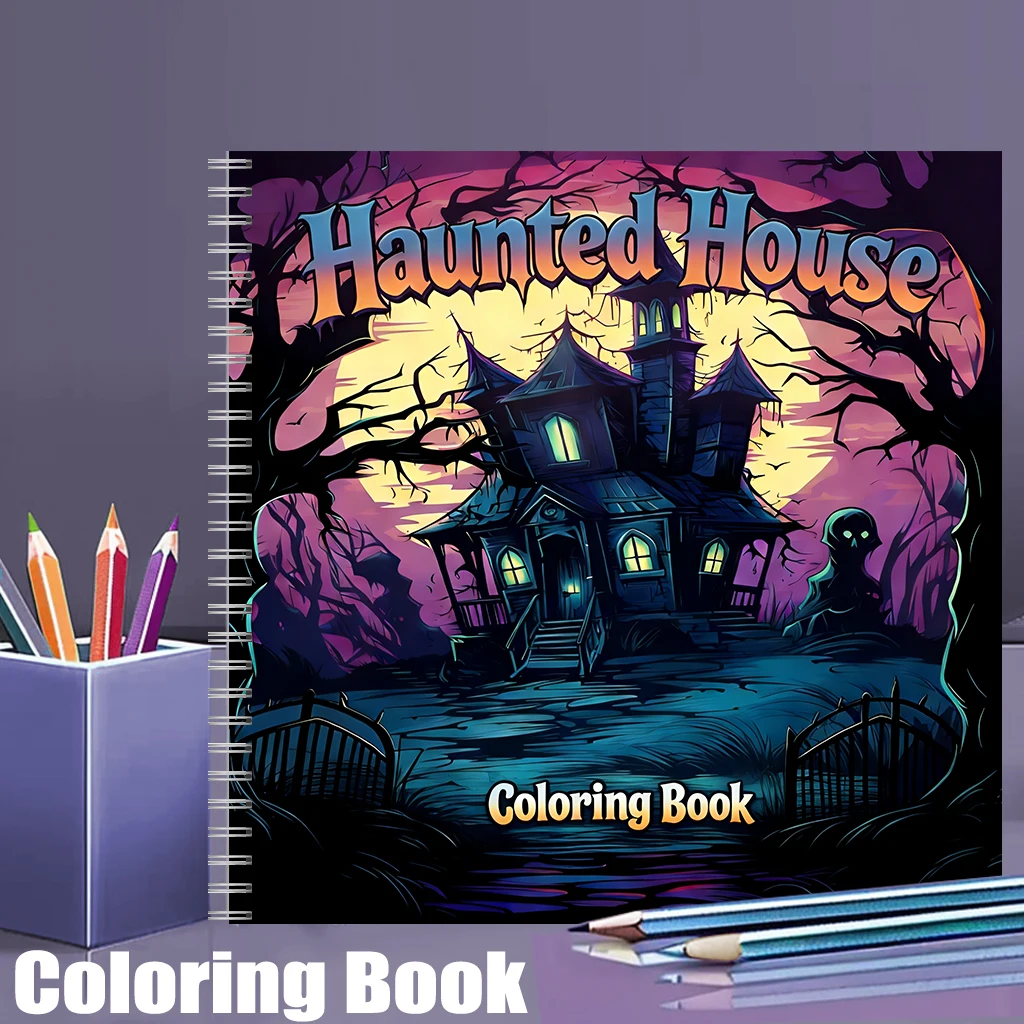Event Supplies - Buku Mewarnai Rumah Hantu untuk Dewasa,