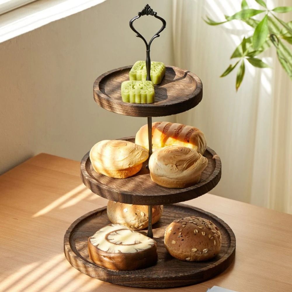 Cupcake Stand Tier - Rak Kue Kering Kayu 2/3 Lapis