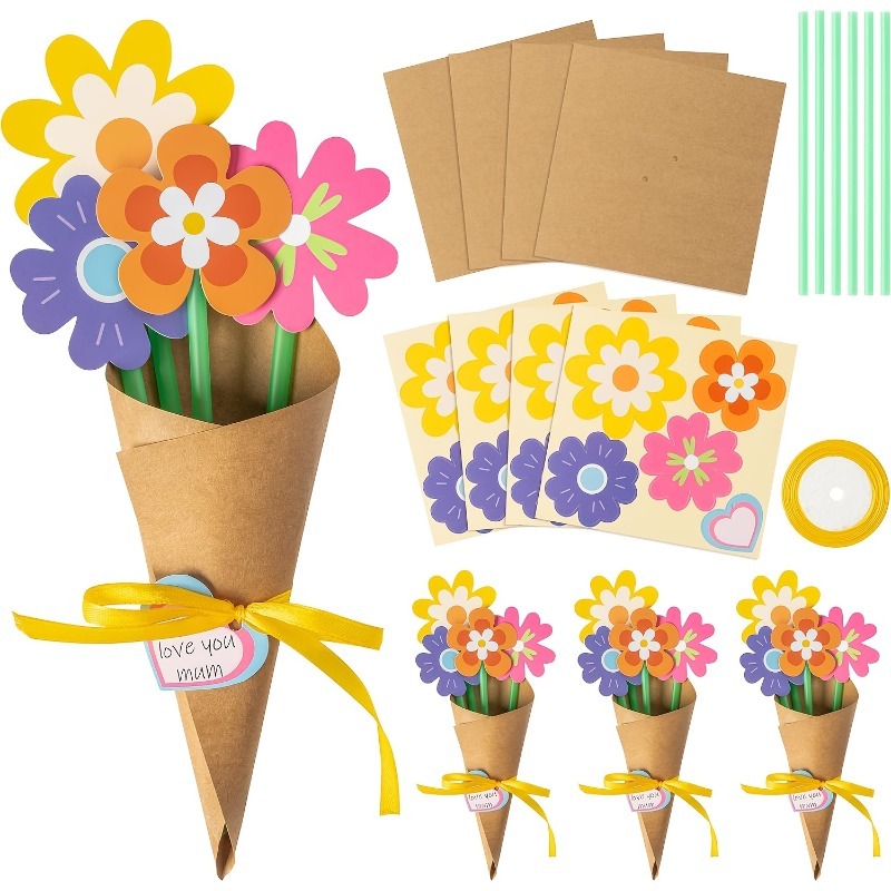 Papercraft Supply Ribbon - 100 Buah Kit Buket Bunga DIY