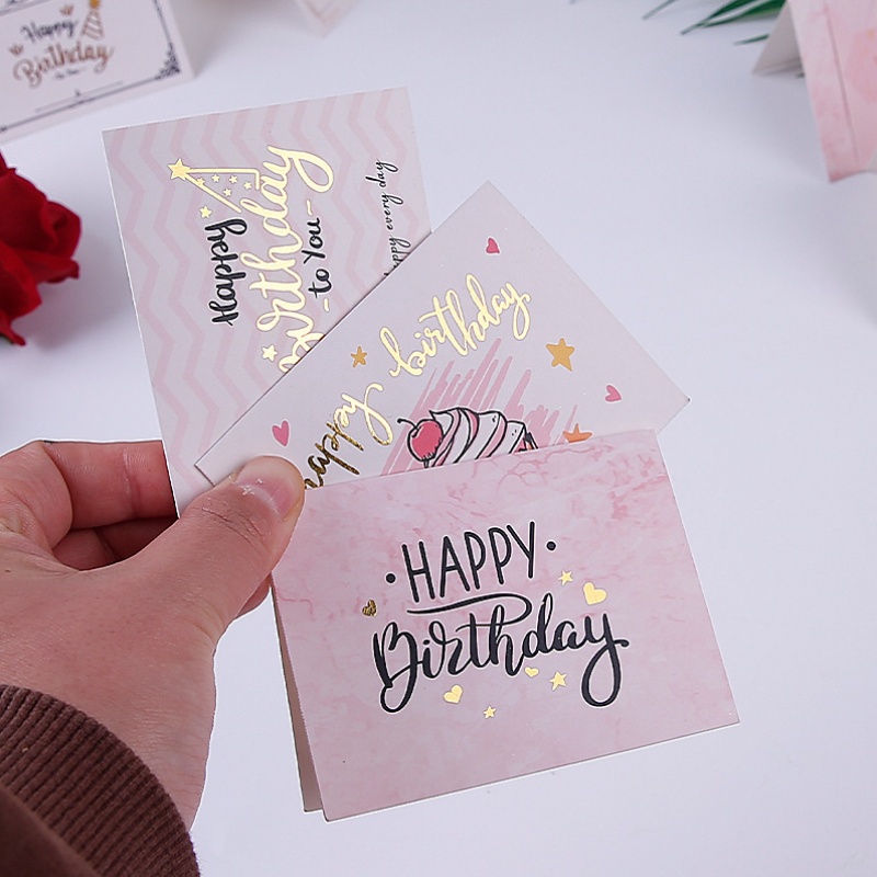 Party Event Supplier - 100pcs Kartu Ucapan Lipat Selamat Ulang