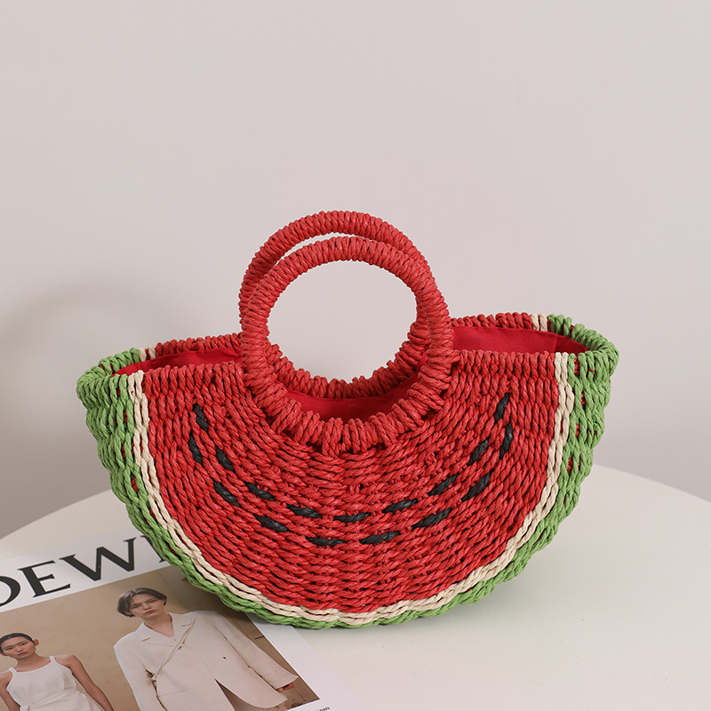 Paper Straw Color - Tas Jerami Semangka Lucu Warna Permen