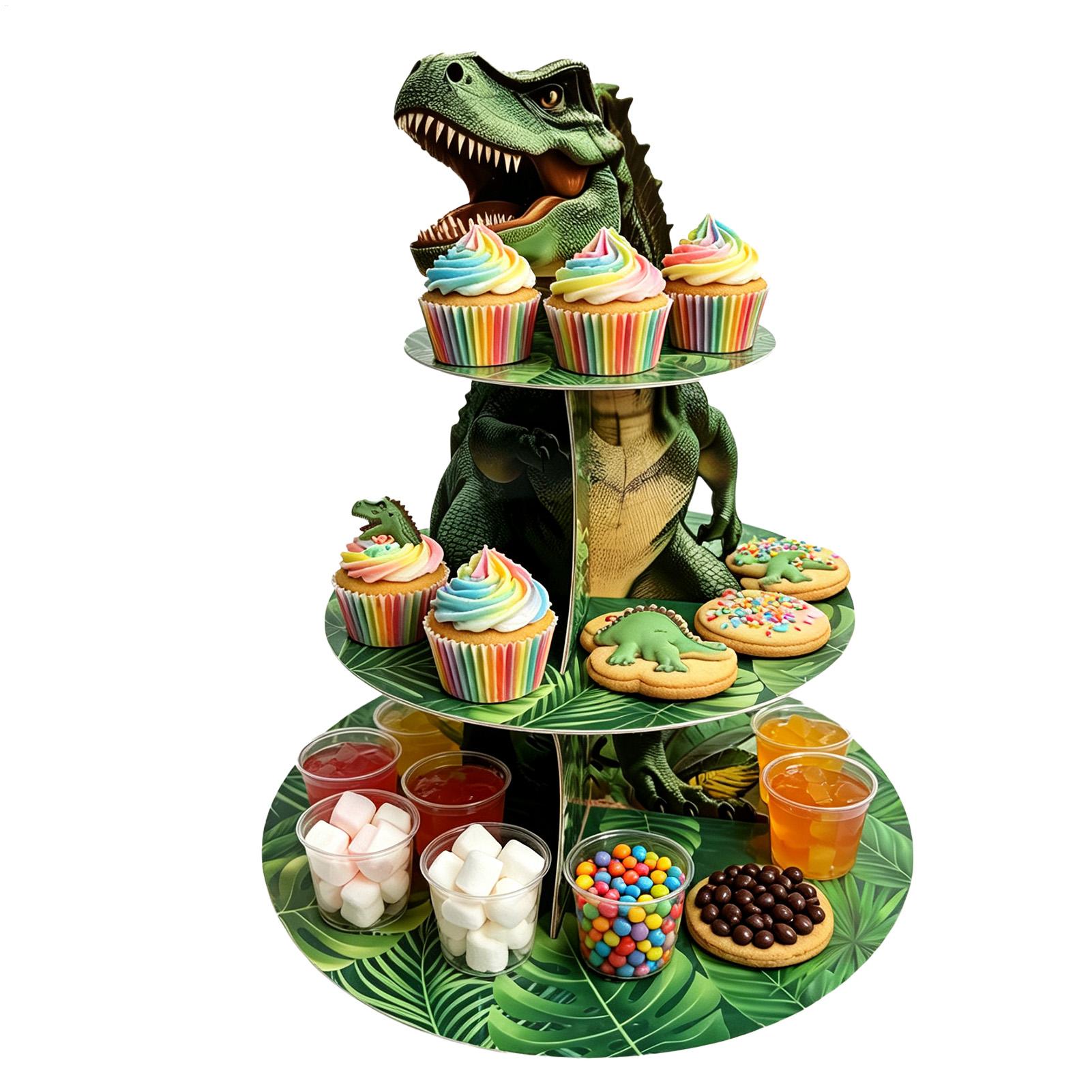 Rak Kue 3 Tingkat Bentuk Dinos - Cupcake Stand Tier ulasan dan harga