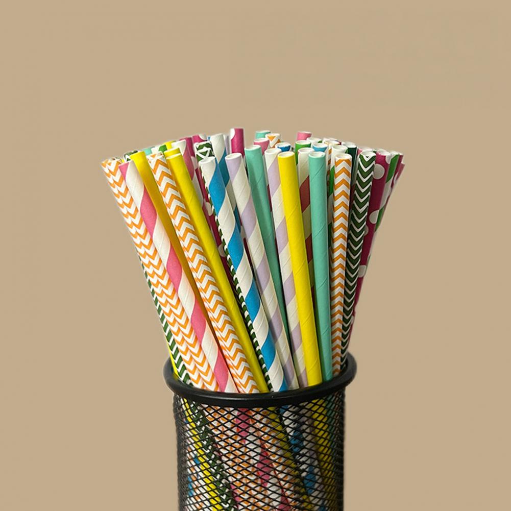 100 Buah Sedotan Sekali Pakai  - Paper Straw Color ulasan dan harga