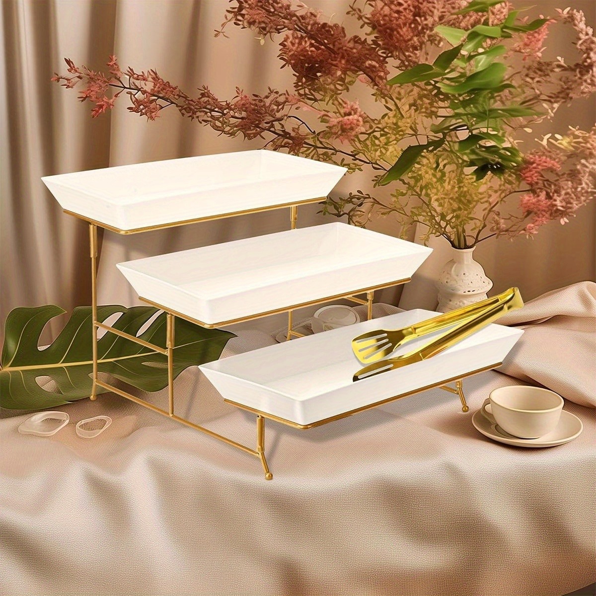 Tempat Sajian Bertingkat Putih - Cupcake Stand Tier ulasan dan harga