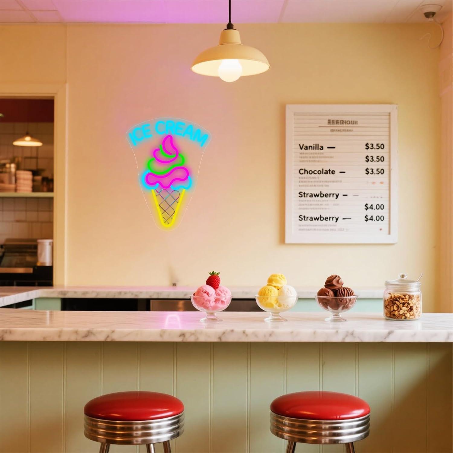 Lampu Neon Es Krim LED yang Da - Neon Sign Party ulasan dan harga