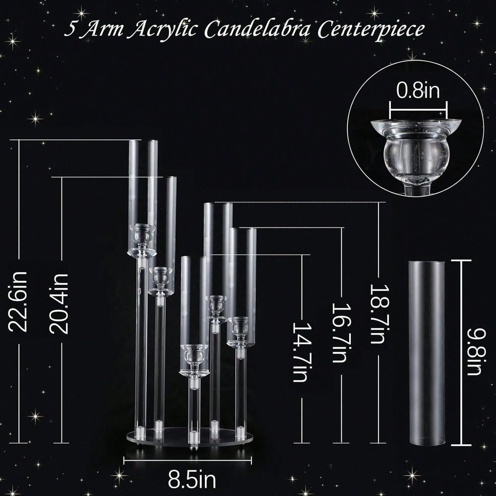 Lampu Lilin Akrilik 5 Lengan u - Centerpiece Stick ulasan dan harga
