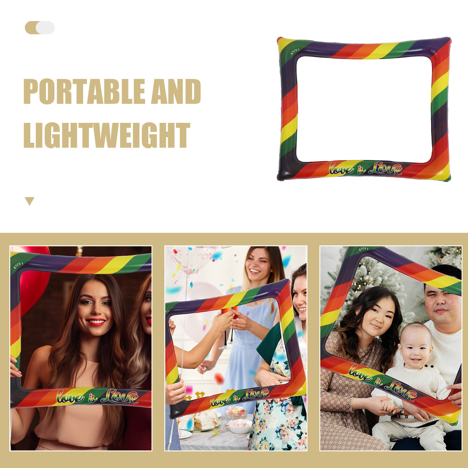 Bingkai Selfie Tiup Pelangi, P - Photo Booth Frame ulasan dan harga
