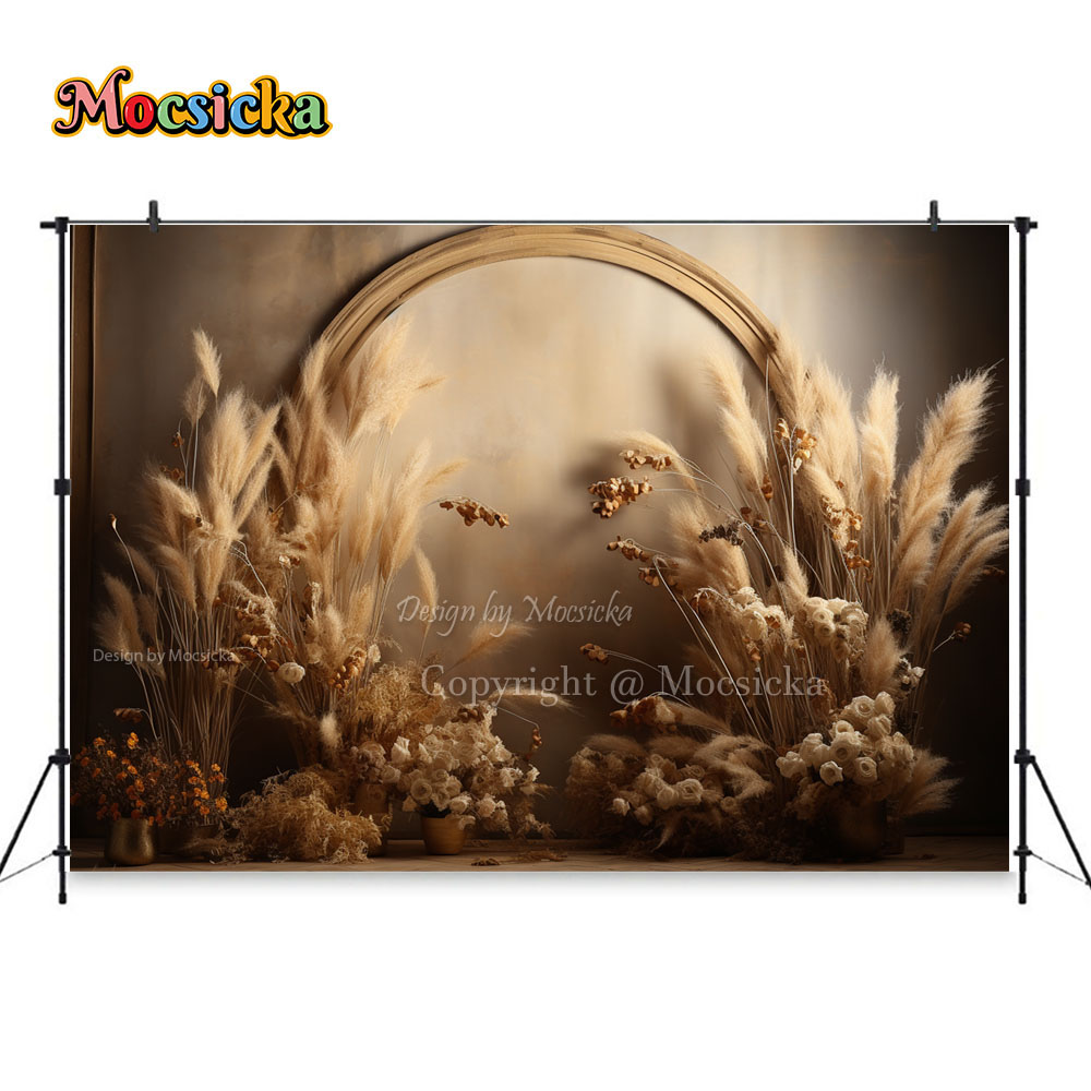 Mocsicka Boho Retro Coklat Lat - Dessert Table Backdrop ulasan dan harga