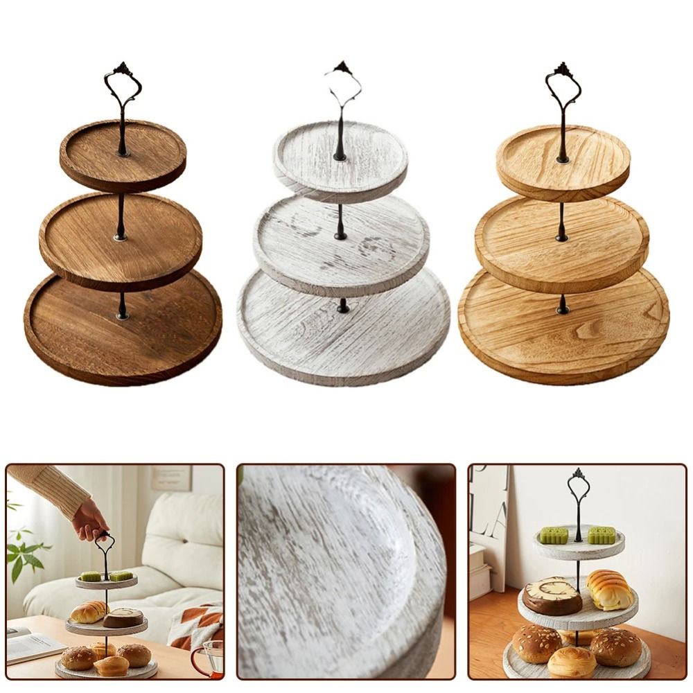 Rak Kue Kering Kayu 2/3 Lapis  - Cupcake Stand Tier ulasan dan harga