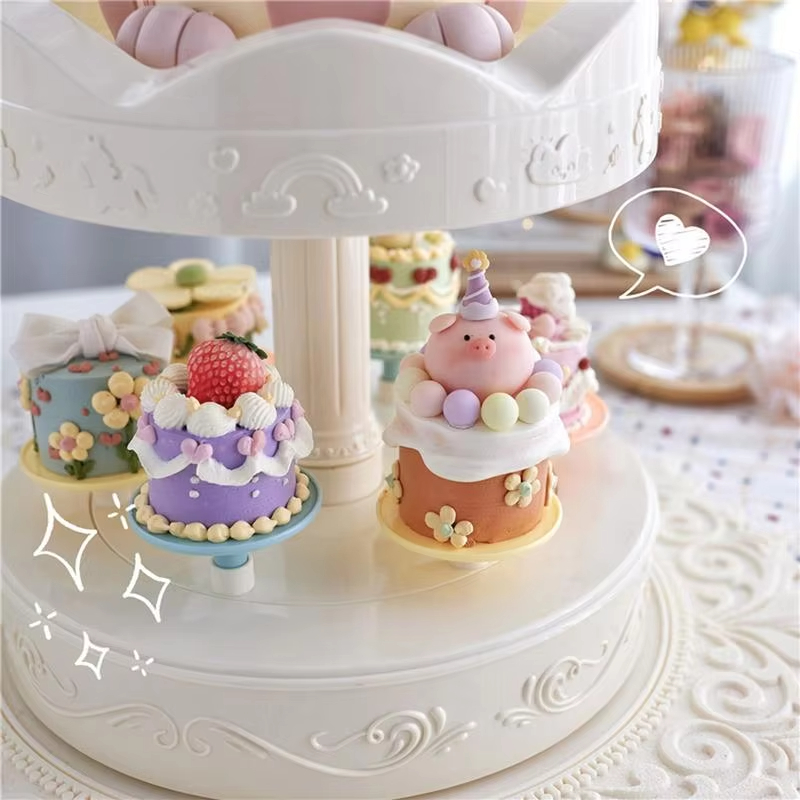 2-tier otomatis berputar duduk - Cupcake Stand Tier ulasan dan harga