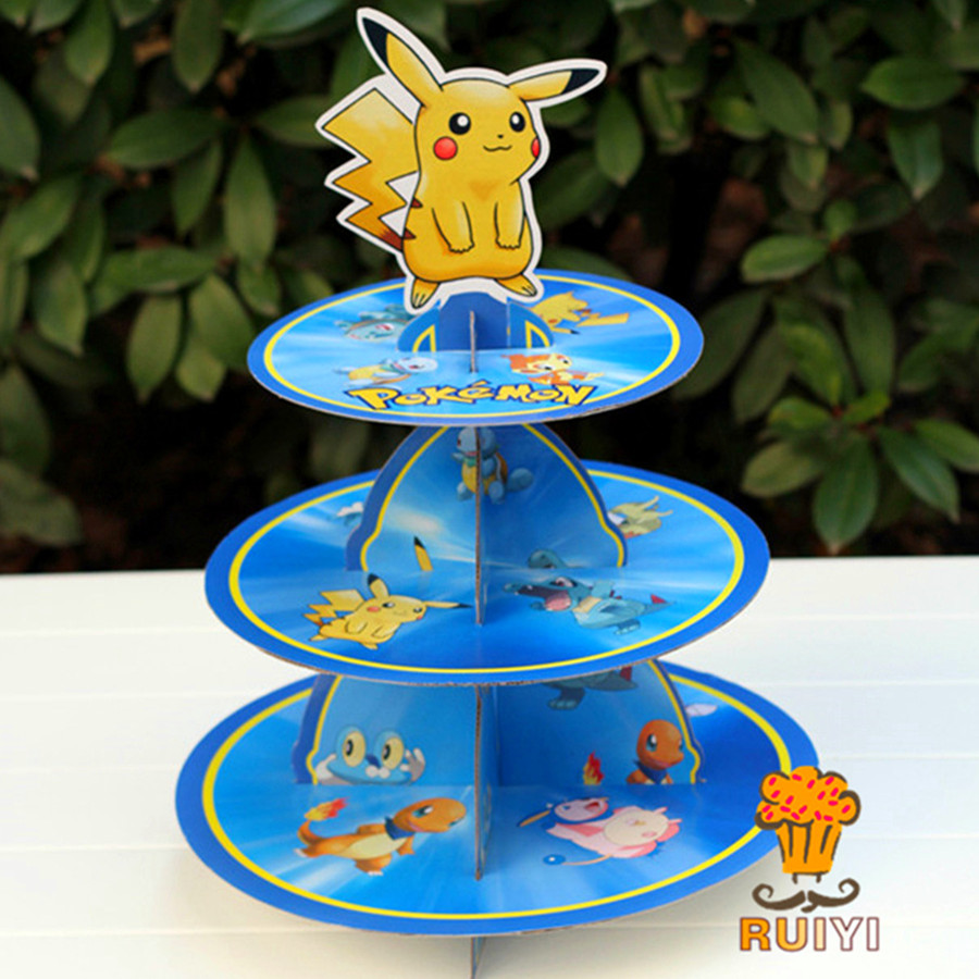 Pikachu Pokemon Tiga Tingkat K - Cupcake Stand Tier ulasan dan harga