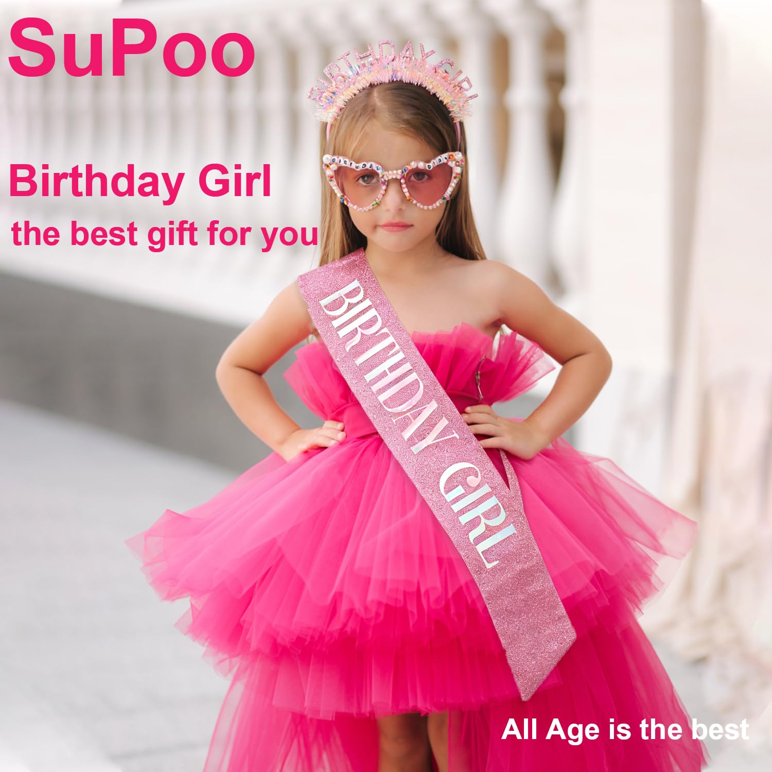 Set Kacamata dan Sash Ulang Ta - Birthday Sash Glitter ulasan dan harga