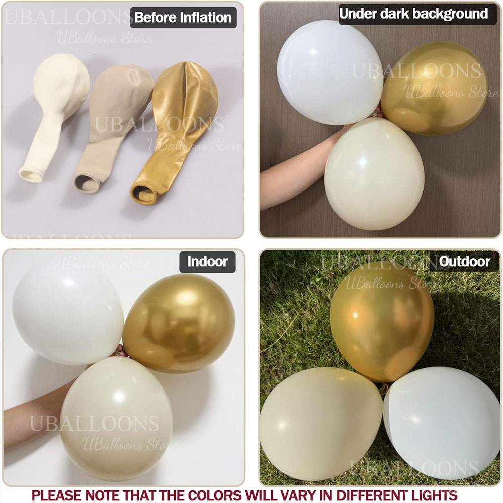 Gapura Balon Emas Putih Pasir  - Balloon Arch Kit ulasan dan harga
