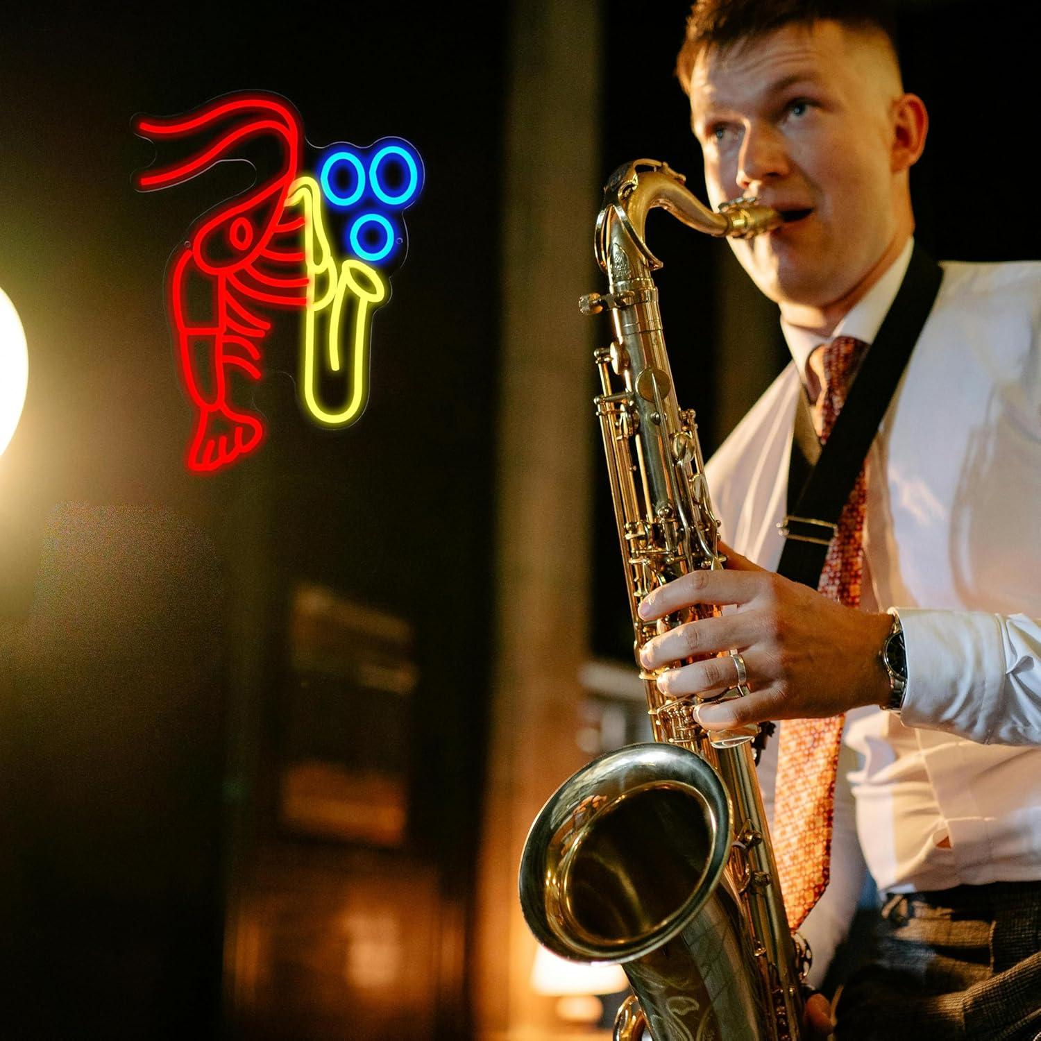 Lampu Neon Saxophone Lobster,  - Neon Sign Party ulasan dan harga