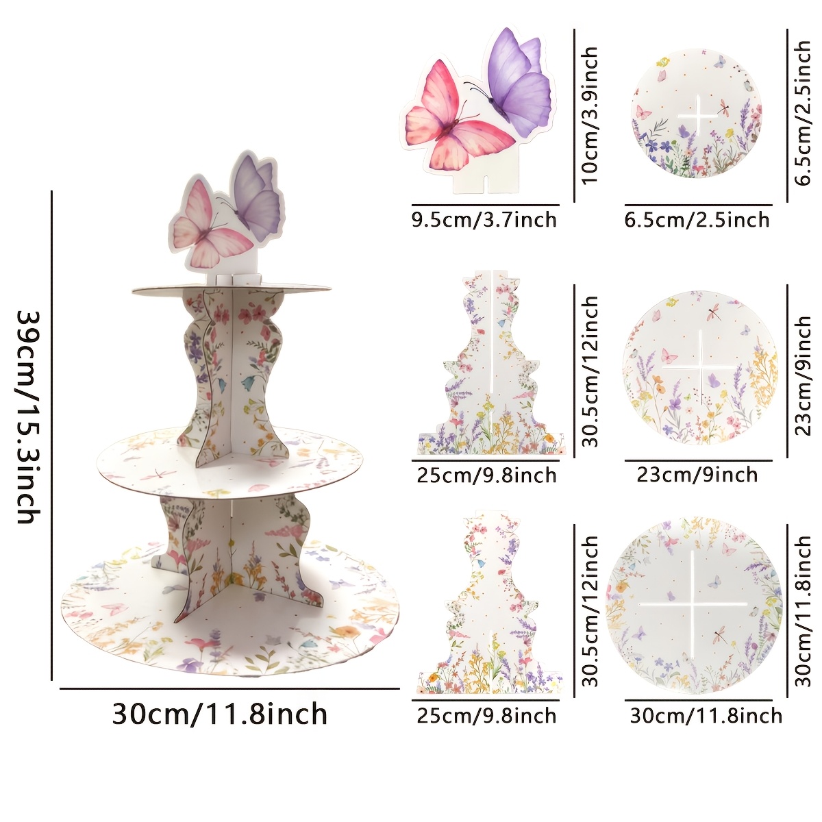 Tempat Kue Kupu-kupu Bunga Lia - Cupcake Stand Tier ulasan dan harga