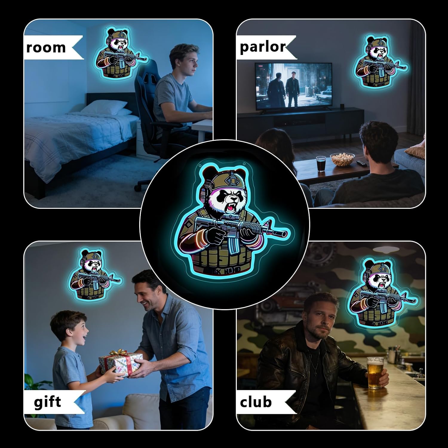 Lampu Neon Panda Taktis Berten - Neon Sign Party ulasan dan harga
