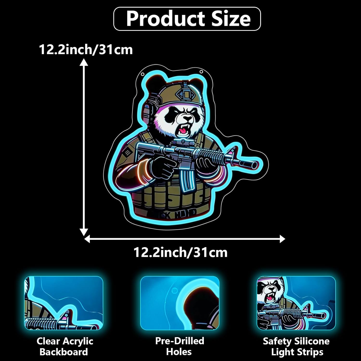 Lampu Neon Panda Taktis Berten - Neon Sign Party ulasan dan harga