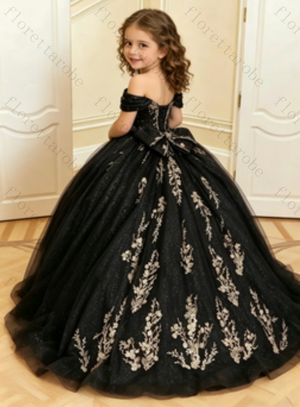 Gaun Pesta Bunga Off-Shoulder  - Birthday Sash Glitter ulasan dan harga